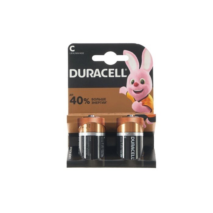 Батарейка алкалиновая Duracell Basic, C, LR14-2BL, 1.5В, блистер, 2 шт. от компании Интернет-гипермаркет «MOLL» - фото 1