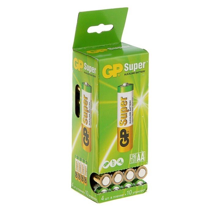 Батарейка алкалиновая GP Super, AA, LR6-40BOX, 1.5В, набор, 40 шт. от компании Интернет-гипермаркет «MOLL» - фото 1