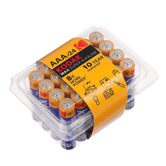Батарейка алкалиновая Kodak Max, AAA, LR03-24BOX, 1.5В, бокс, 24 шт. от компании Интернет-гипермаркет «MOLL» - фото 1