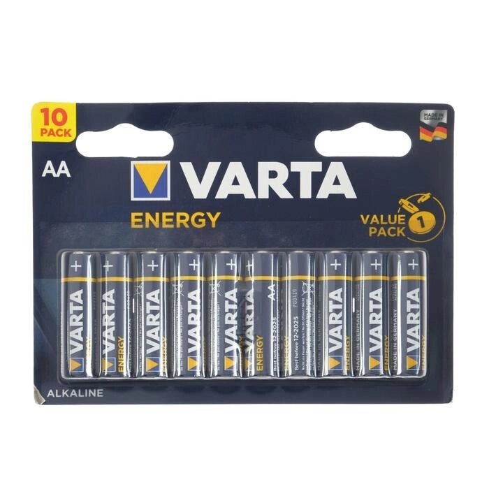 Батарейка алкалиновая Varta Energy, AA, LR6-10BL, 1.5В, блистер, 10 шт. от компании Интернет-гипермаркет «MOLL» - фото 1