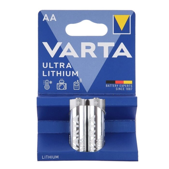 Батарейка литиевая Varta ULTRA, AA, FR14505-2BL, 1.5 В, блистер, 2 шт. от компании Интернет-гипермаркет «MOLL» - фото 1