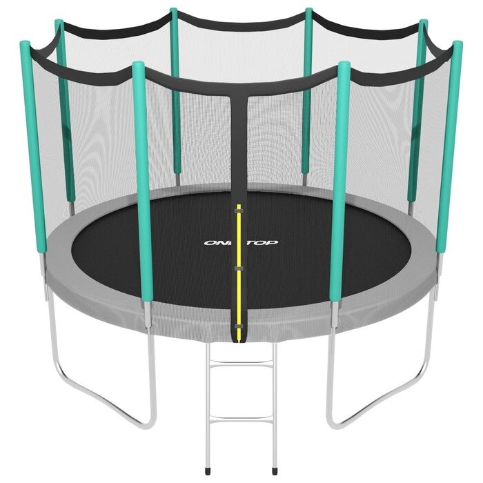 Батут 366 см, высота сетки h=173 см + лестница, цвет серо-салатовый от компании Интернет-гипермаркет «MOLL» - фото 1