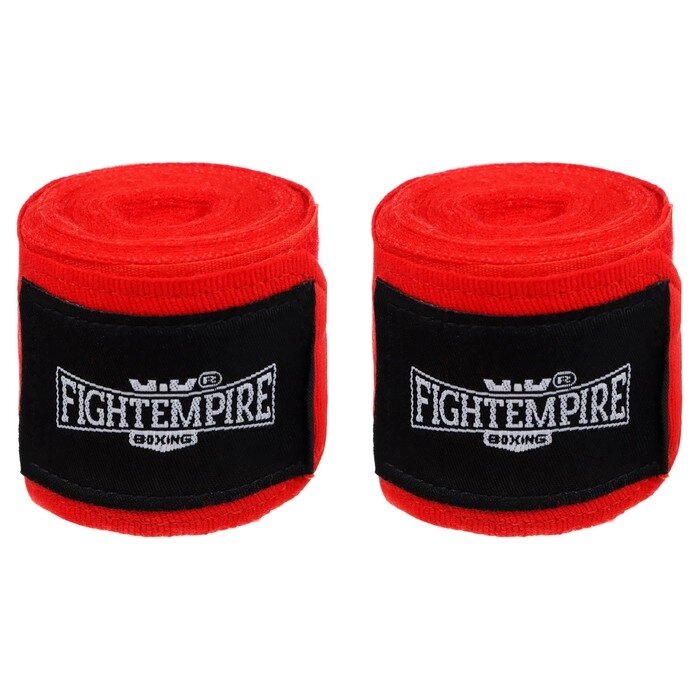 Бинты боксёрские эластичные FIGHT EMPIRE 3 м, цвет красный от компании Интернет-гипермаркет «MOLL» - фото 1