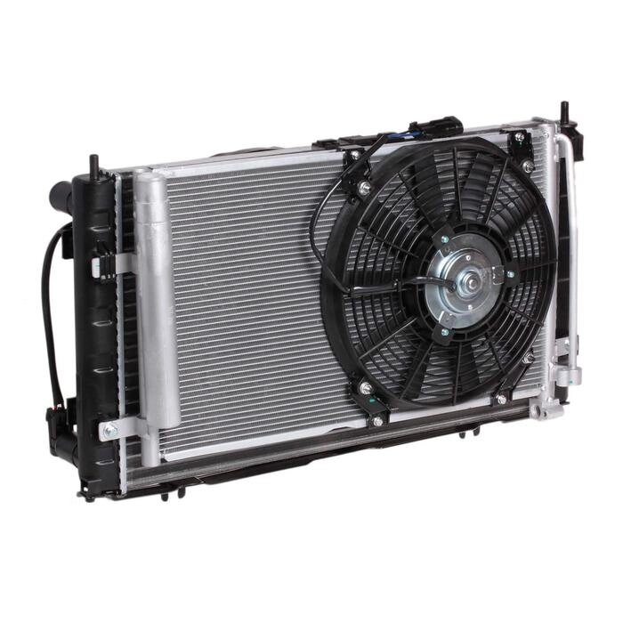 Блок охлаждения (радиатор+конденсер+вентилятор) для автомобилей Приора Panasonic Lada 2172-1308008, LUZAR LRK 01272 от компании Интернет-гипермаркет «MOLL» - фото 1