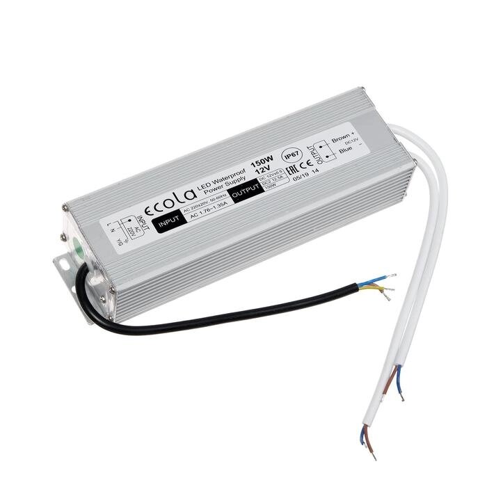 Блок питания для светодиодной ленты Ecola LED strip Power Supply, 150 Вт, 220-12 В, IP67 от компании Интернет-гипермаркет «MOLL» - фото 1