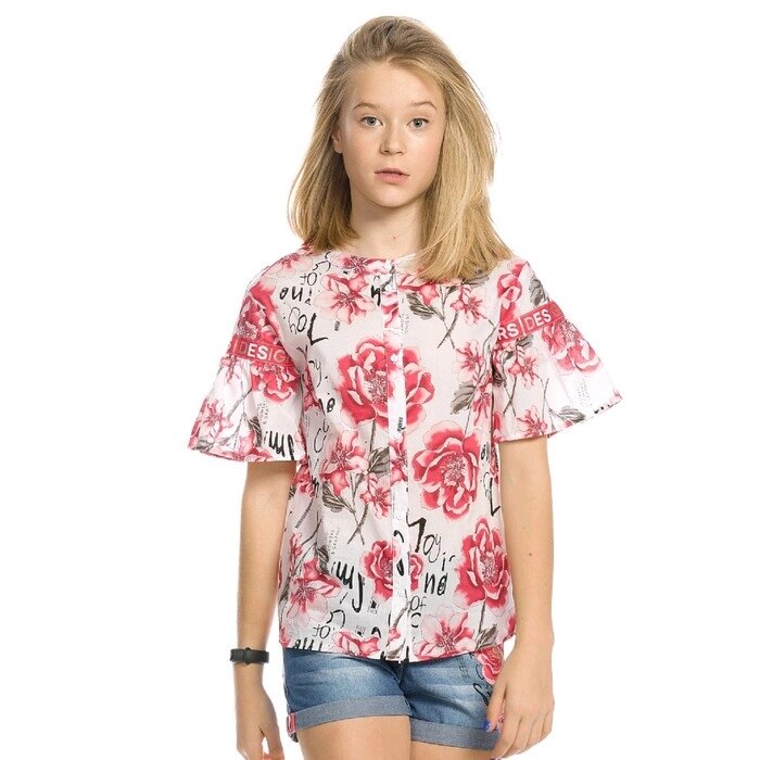 Блузка для девочек, рост 122 см, цвет белый от компании Интернет-гипермаркет «MOLL» - фото 1