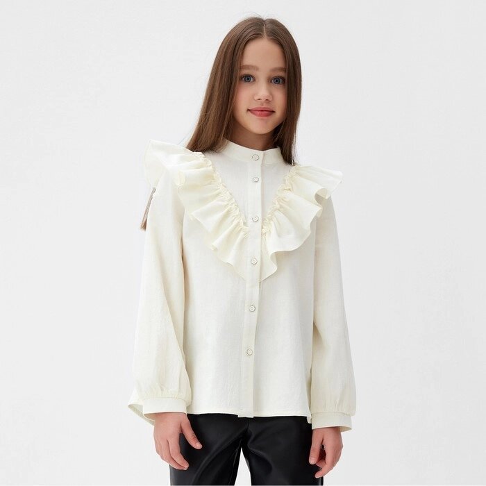 Блузка для девочки MINAKU цвет молочный, рост 128 см от компании Интернет-гипермаркет «MOLL» - фото 1