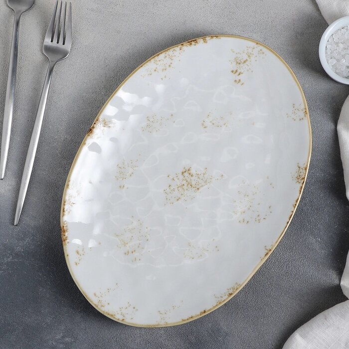 Блюдо Доляна "Золотой космос", 3021 см, цвет белый от компании Интернет-гипермаркет «MOLL» - фото 1
