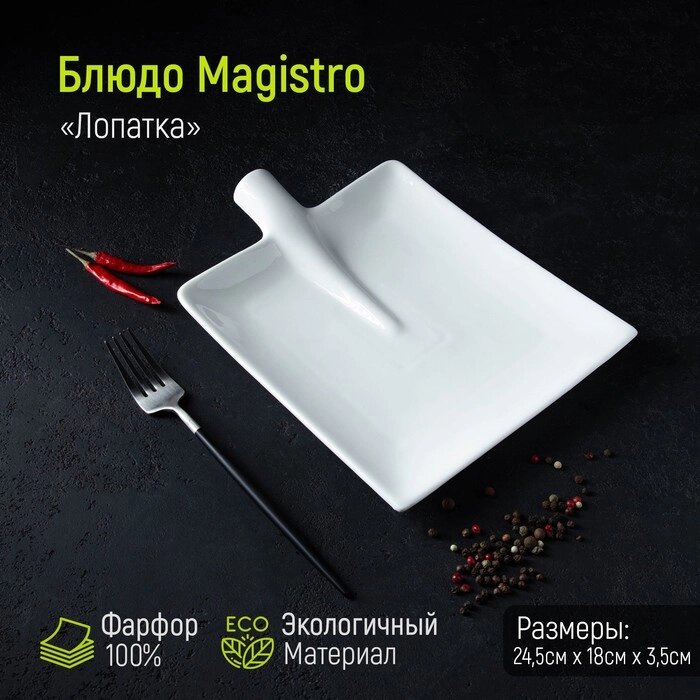 Блюдо Magistro "Лопатка", 24,518 см, цвет белый от компании Интернет-гипермаркет «MOLL» - фото 1