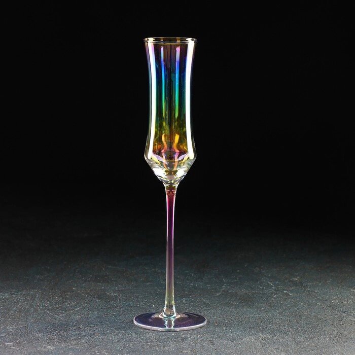 Бокал для шампанского "Кира", 180 мл, 7х25,5 см, цвет перламутр от компании Интернет-гипермаркет «MOLL» - фото 1