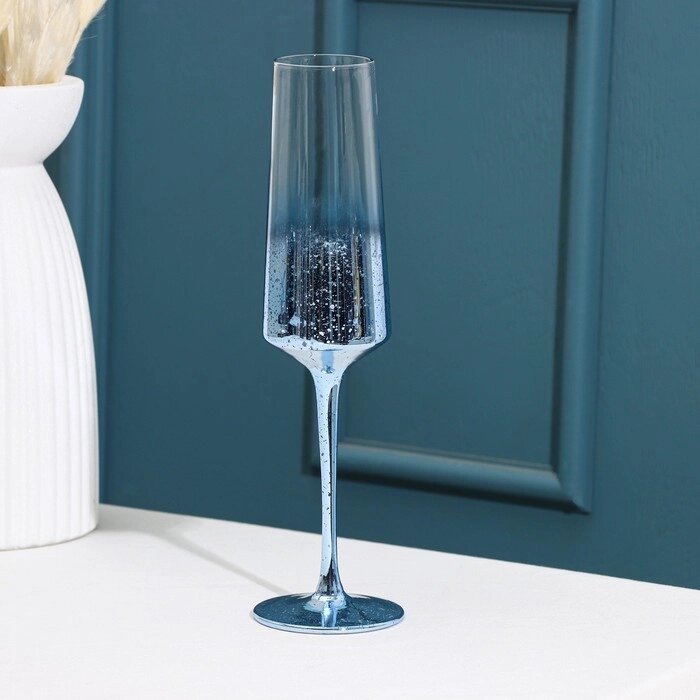 Бокал для шампанского "Мерцание", 190 мл, цвет синий от компании Интернет-гипермаркет «MOLL» - фото 1
