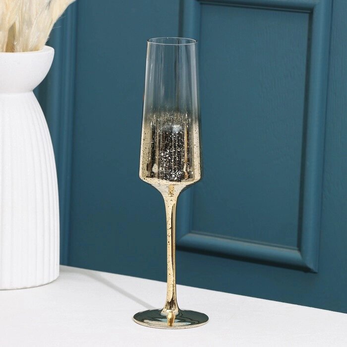 Бокал для шампанского "Мерцание", 190 мл, цвет золотой от компании Интернет-гипермаркет «MOLL» - фото 1