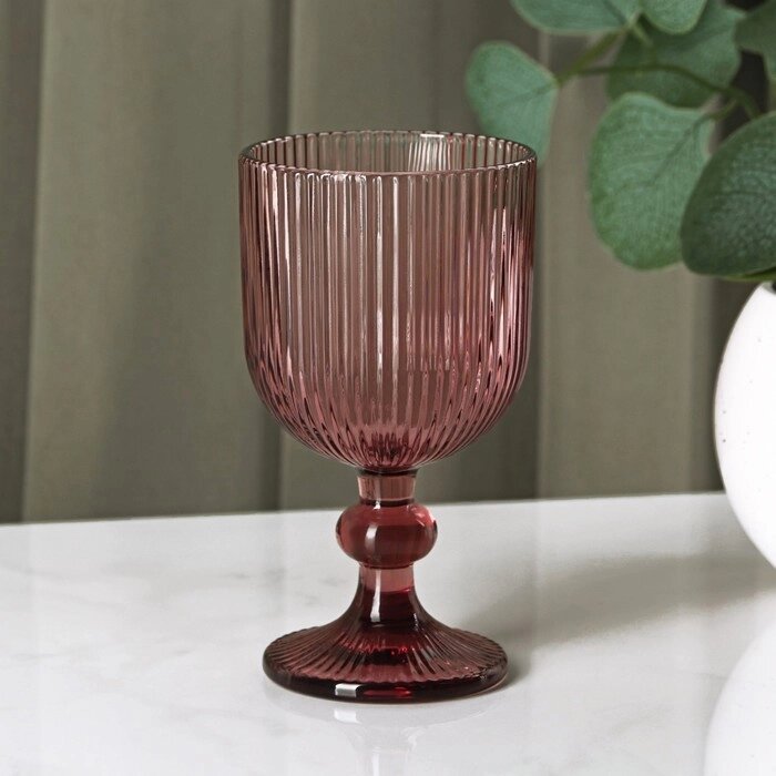 Бокал стеклянный для вина Magistro "Грани", 250 мл, 814,5 см, цвет красный от компании Интернет-гипермаркет «MOLL» - фото 1