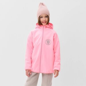 Бомбер (джемпер) с капюшоном для девочки MINAKU, цвет розовый, рост 110 см