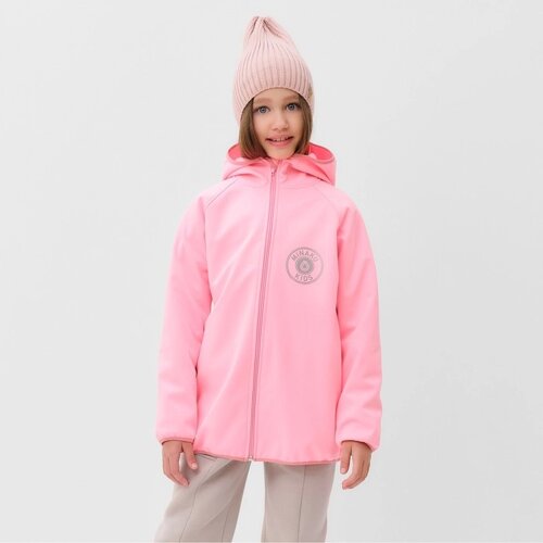 Бомбер (джемпер) с капюшоном для девочки MINAKU, цвет розовый, рост 128 см