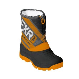 Ботинки FXR Octane с утеплителем, размер 32, чёрный, оранжевый, серый