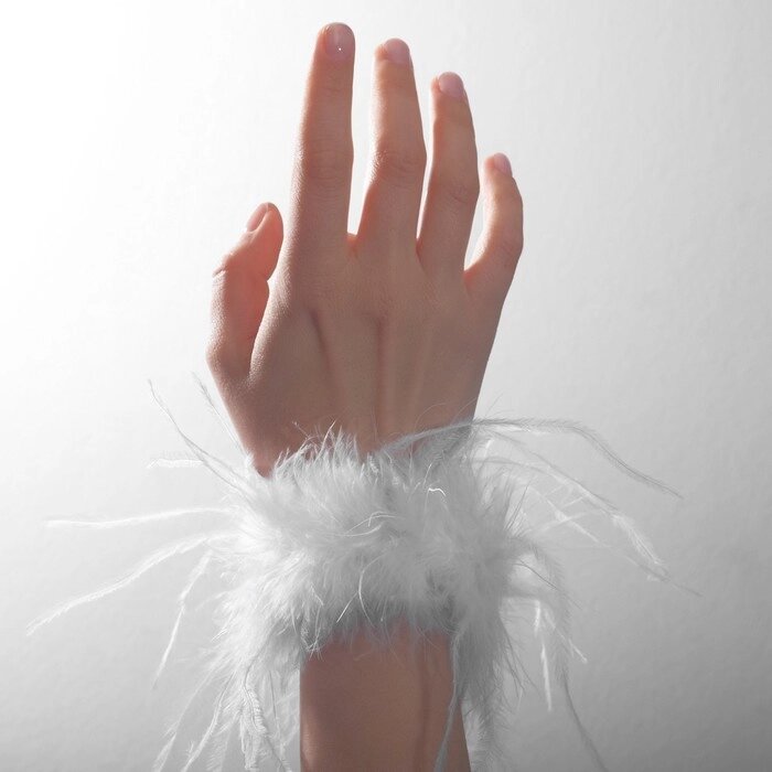 Браслет-манжета "Роскошь" перья, цвет белый от компании Интернет-гипермаркет «MOLL» - фото 1