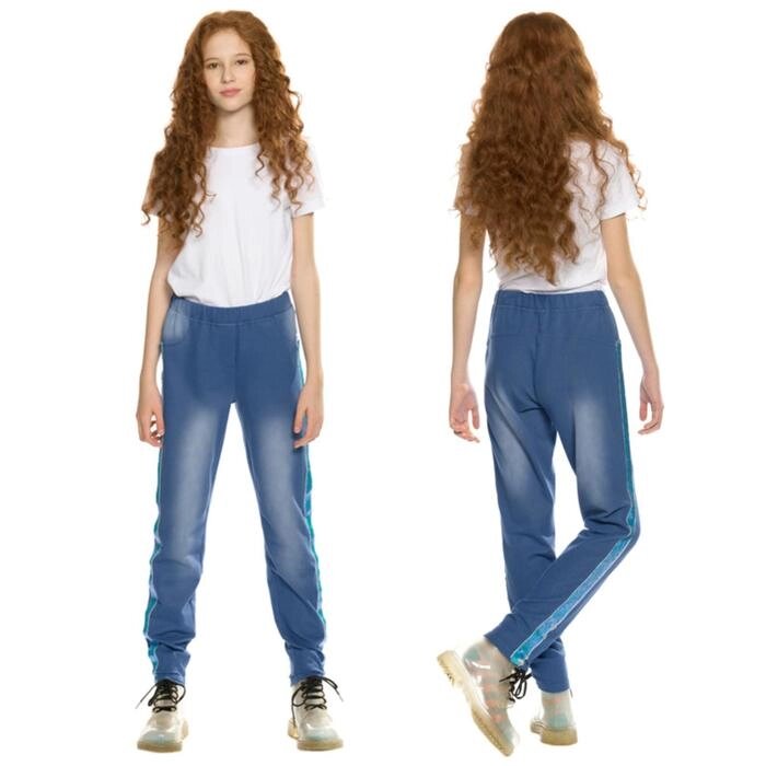 Брюки для девочек, рост 116 см, цвет синий от компании Интернет-гипермаркет «MOLL» - фото 1