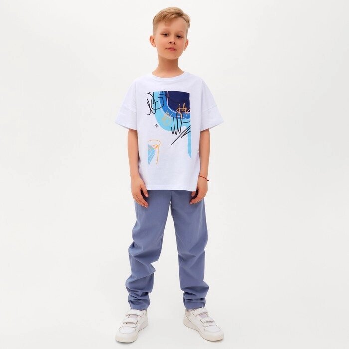 Брюки для мальчика MINAKU: Cotton collection цвет синий, рост 158 от компании Интернет-гипермаркет «MOLL» - фото 1