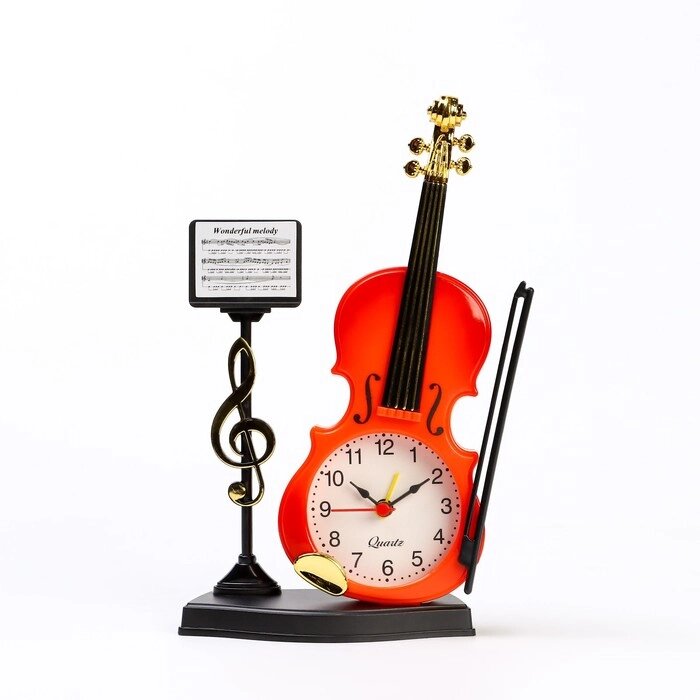 Будильник "Скрипка с пюпитром", дискретный ход, d-6.5 см, 11.6 х 5.8 х 21 см от компании Интернет-гипермаркет «MOLL» - фото 1