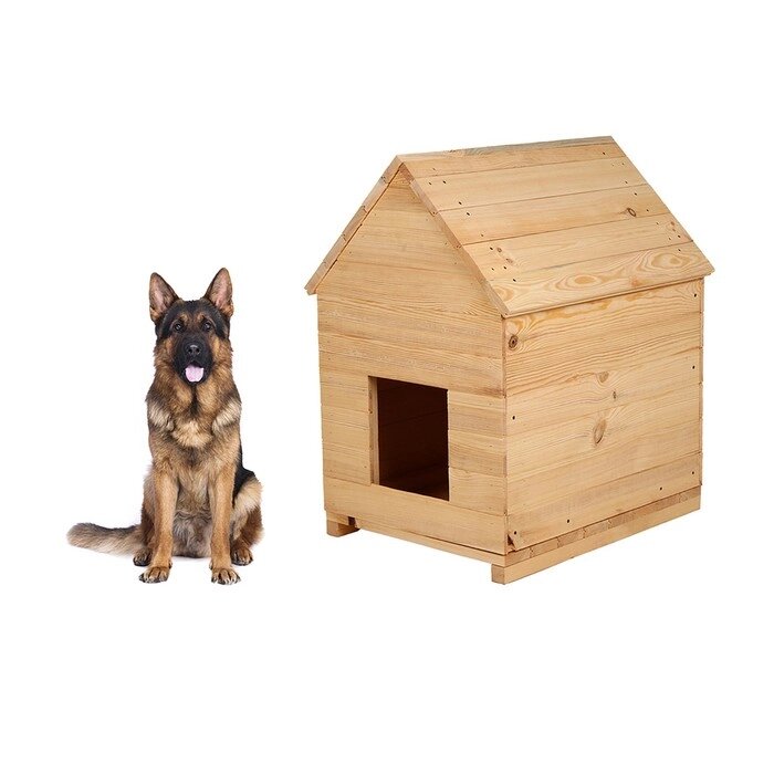 Будка для собаки, 75  60  90 см, деревянная, с крышей от компании Интернет-гипермаркет «MOLL» - фото 1