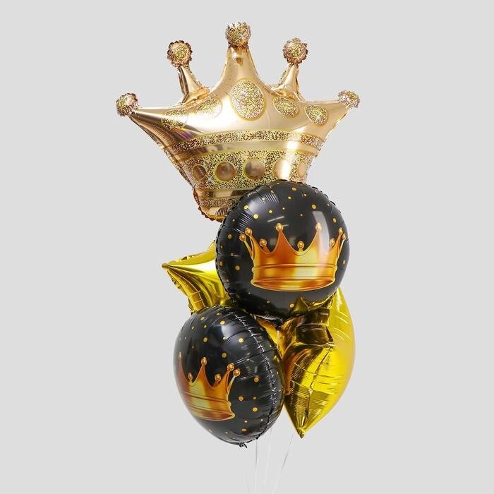 Букет из шаров "Король вечеринки", фольга, набор из 5 шт. от компании Интернет-гипермаркет «MOLL» - фото 1