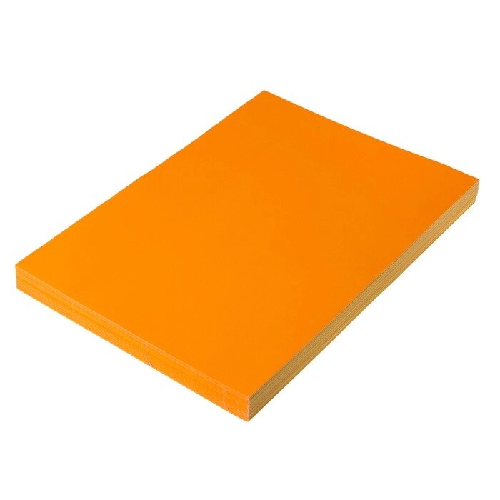 Бумага А4, 100 листов, 80 г/м, самоклеящаяся, флуоресцентная, оранжевая от компании Интернет-гипермаркет «MOLL» - фото 1