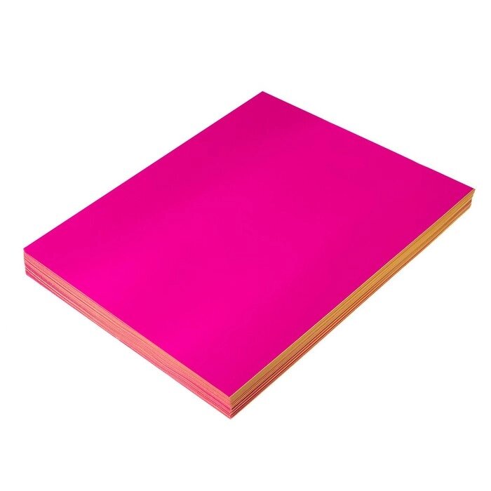 Бумага А4, 100 листов, 80 г/м, самоклеящаяся, флуоресцентная, ярко-розовая от компании Интернет-гипермаркет «MOLL» - фото 1