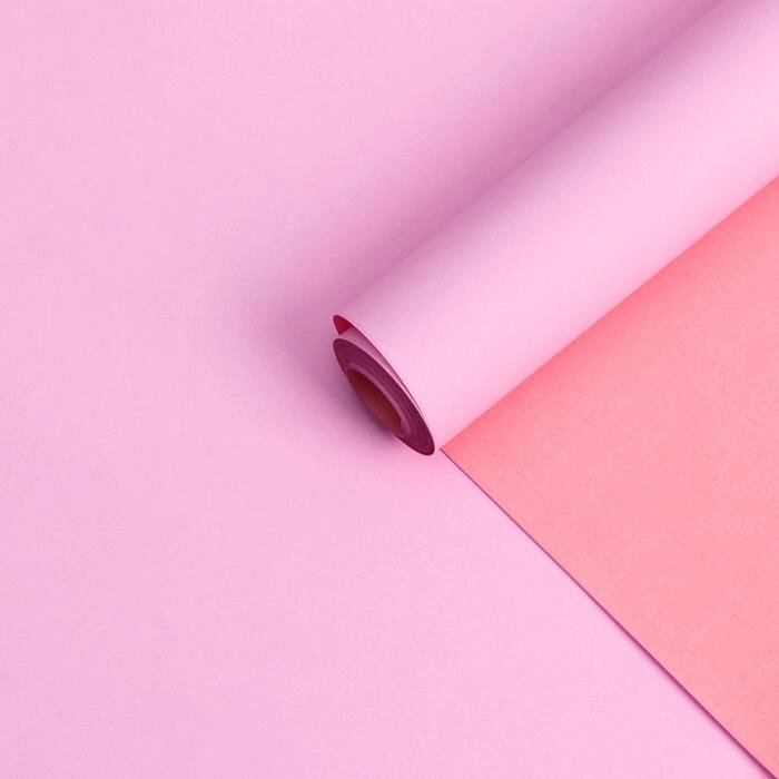Бумага белый крафт , двухстороняя, розовый-пастельный , 0,55 х 10 м от компании Интернет-гипермаркет «MOLL» - фото 1