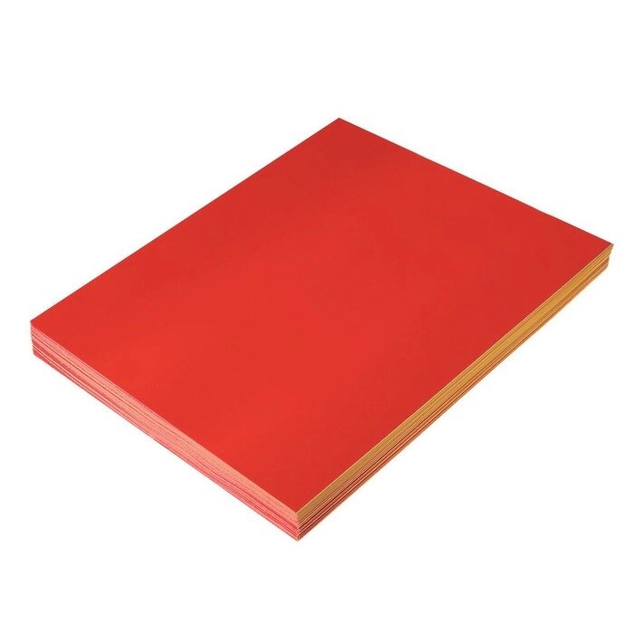 Бумага формат А4, 100 листов, 80 г/м, самоклеящаяся, флуоресцентная, красная от компании Интернет-гипермаркет «MOLL» - фото 1
