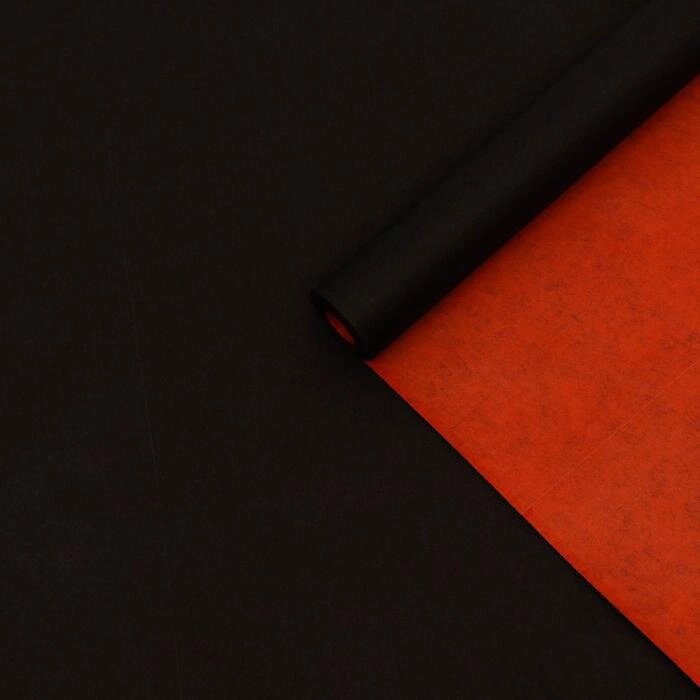 Бумага упаковочная крафт, двусторонняя, черный - красный, 0.6 х 10 м, 70 г/м² от компании Интернет-гипермаркет «MOLL» - фото 1