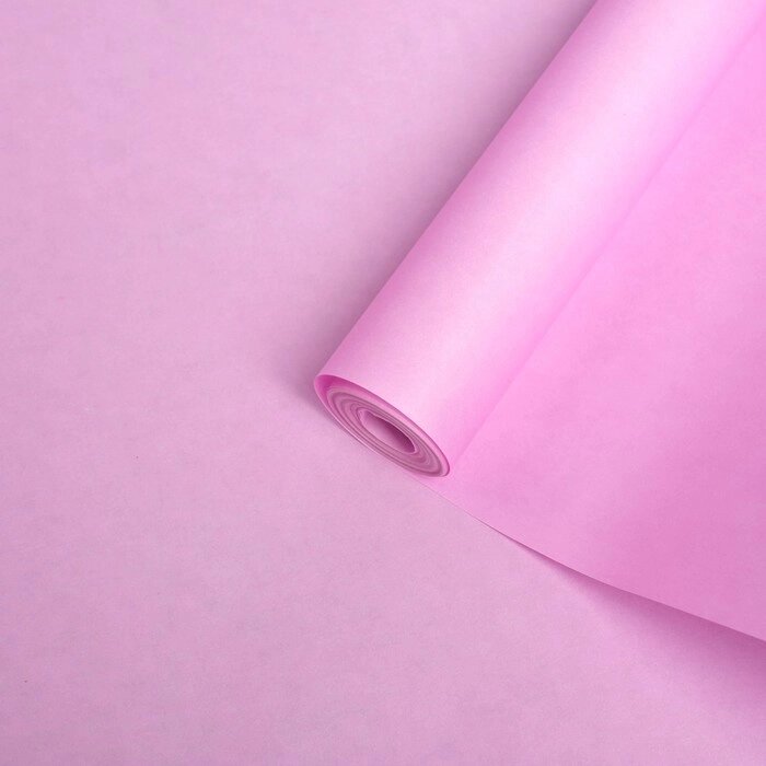 Бумага упаковочная крафт двусторонняя, светло-лиловый, 0,5 х 10 м, 70 г/м² /м2 от компании Интернет-гипермаркет «MOLL» - фото 1