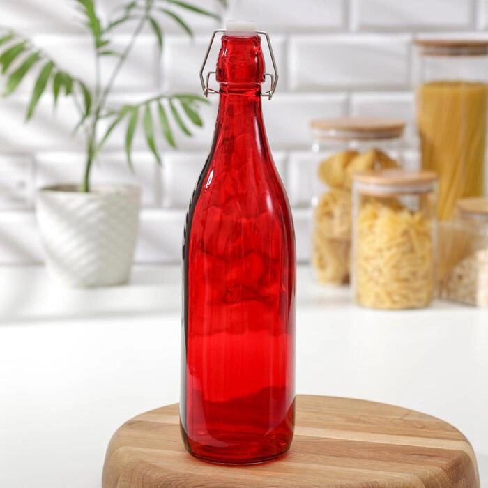 Бутылка для масла "Галерея", 1,11 л, 32 см, с бугельным замком, цвет МИКС от компании Интернет-гипермаркет «MOLL» - фото 1