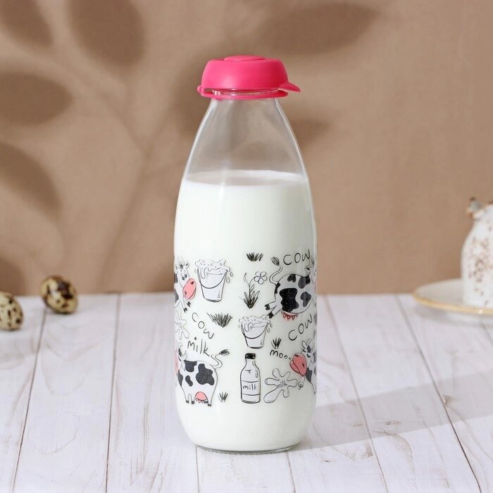 Бутылка для молока "Буренка" 1 л, 8,5х24.5 см от компании Интернет-гипермаркет «MOLL» - фото 1