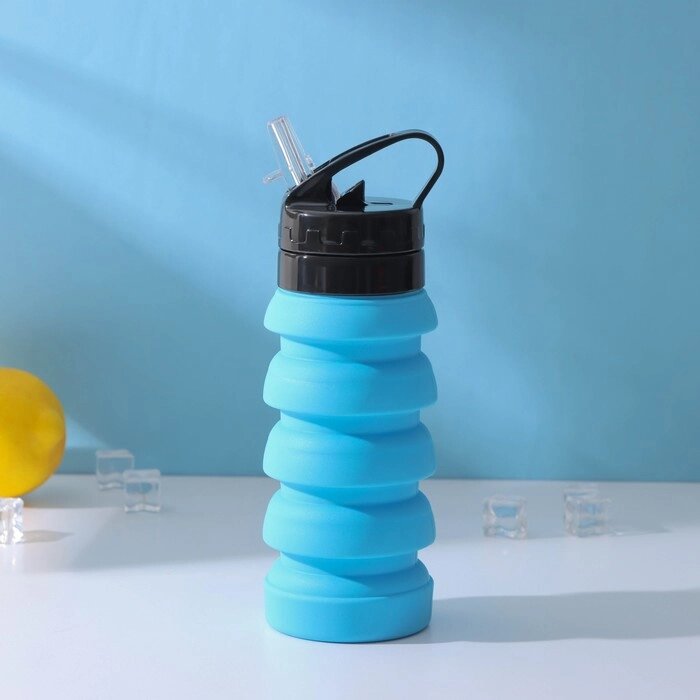 Бутылка складная Доляна "Стоун", 530 мл, 721 см, цвет голубой от компании Интернет-гипермаркет «MOLL» - фото 1