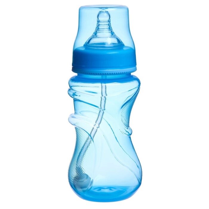 Бутылочка для кормления, широкое горло, от 6 мес., 300 мл., цвет голубой от компании Интернет-гипермаркет «MOLL» - фото 1