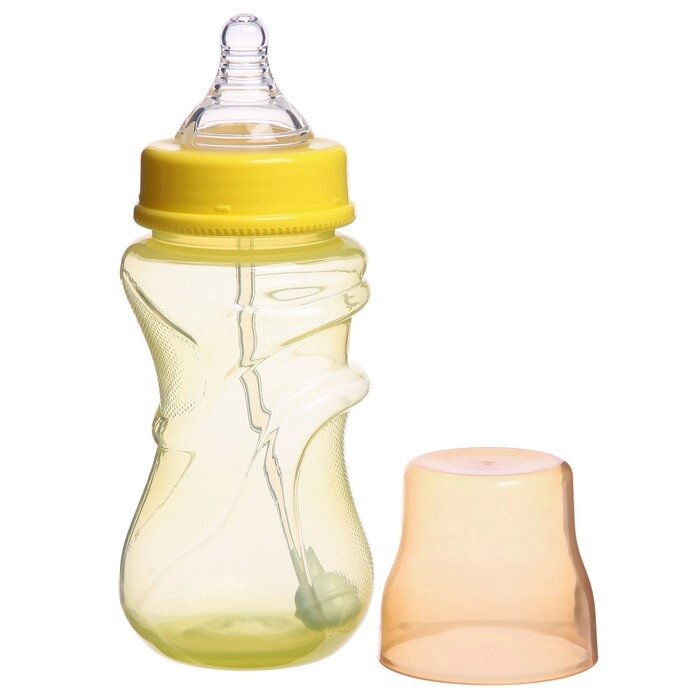 Бутылочка для кормления, широкое горло, от 6 мес., 300 мл., цвет желтый от компании Интернет-гипермаркет «MOLL» - фото 1