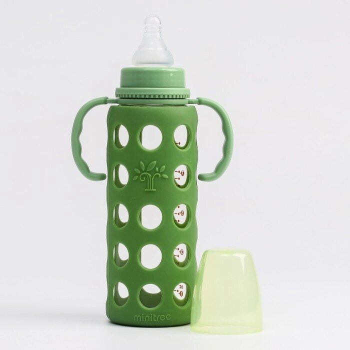 Бутылочка в силиконовом чехле, стекло, 240 мл., цвет МИКС для мальчика от компании Интернет-гипермаркет «MOLL» - фото 1