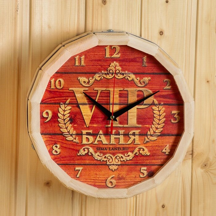 Часы банные бочонок "VIP Баня" от компании Интернет-гипермаркет «MOLL» - фото 1