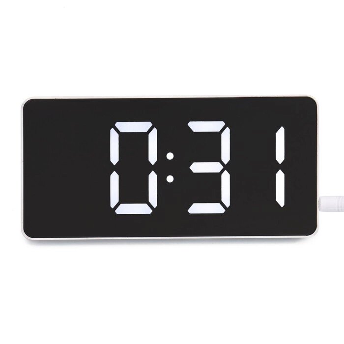 Часы  электронные: будильник, термометр, зарядка для телефона. 15.5х2.5х7.5 см от компании Интернет-гипермаркет «MOLL» - фото 1