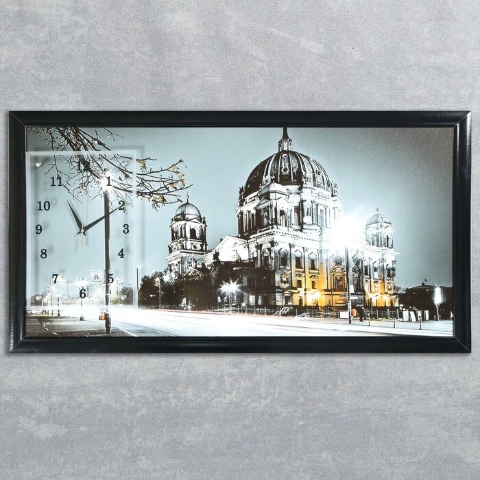 Часы-картина настенные, серия: Город, "Ночной Берлин", 50х100  см, микс от компании Интернет-гипермаркет «MOLL» - фото 1