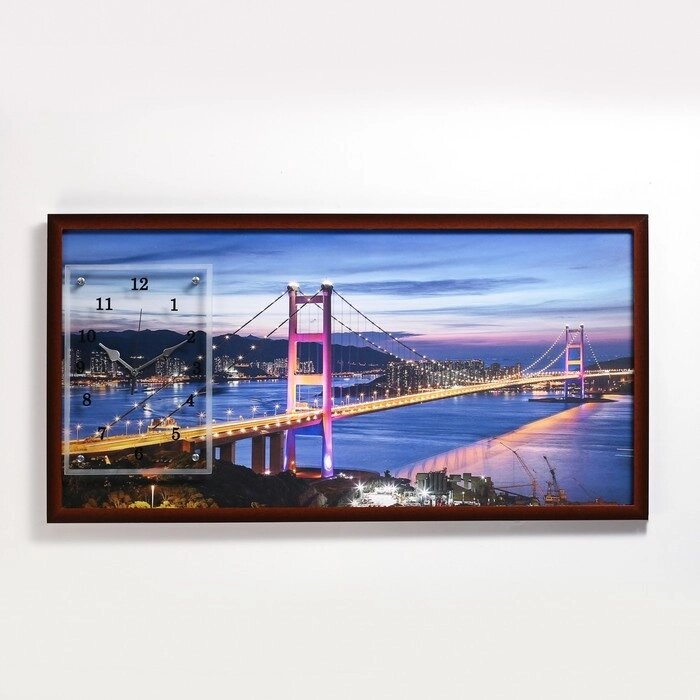 Часы-картина настенные, серия: Город, "Сан-Франциско", 50х100  см, микс от компании Интернет-гипермаркет «MOLL» - фото 1