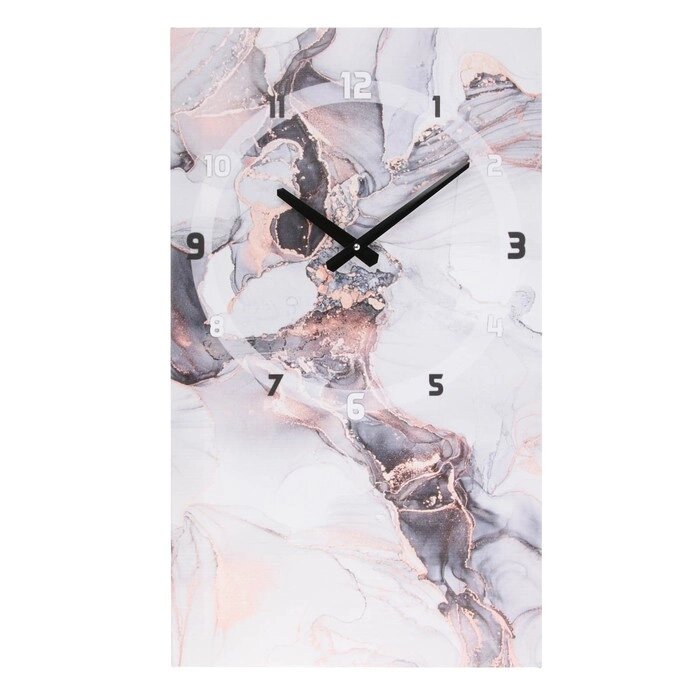 Часы-картина настенные, серия: Интерьер, "Белый мрамор", плавный ход, 35 х 60 см от компании Интернет-гипермаркет «MOLL» - фото 1