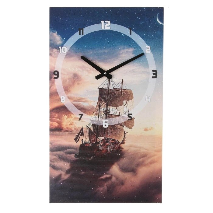 Часы-картина настенные, серия: Интерьер, "Корабль в небесах", плавный ход, 35 х 60 см от компании Интернет-гипермаркет «MOLL» - фото 1