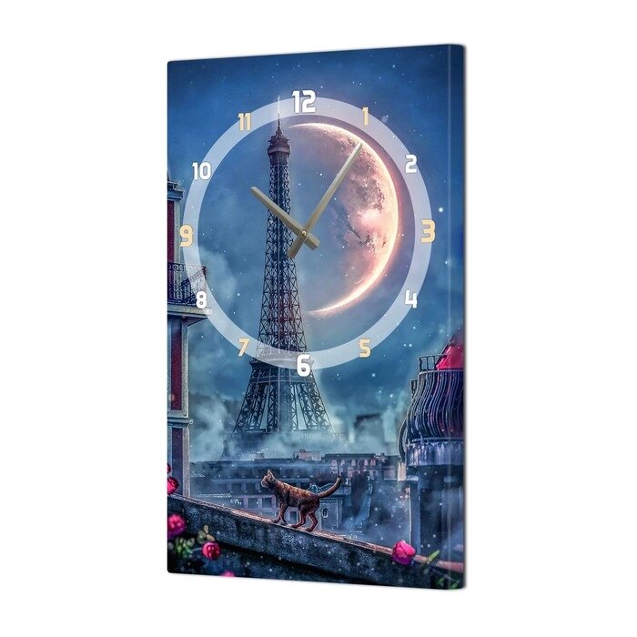 Часы-картина настенные, серия: Интерьер, "Париж", плавный ход, 35 х 60 см от компании Интернет-гипермаркет «MOLL» - фото 1