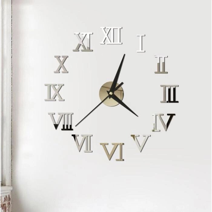 Часы-наклейка "Аннита", d=50 см, сек. стрелка 12 см, серебро от компании Интернет-гипермаркет «MOLL» - фото 1
