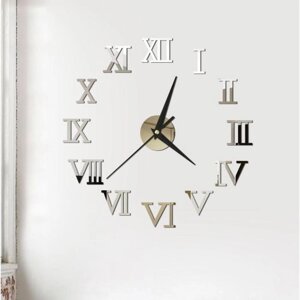 Часы-наклейка "Аннита", d=50 см, сек. стрелка 12 см, серебро