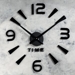 Часы-наклейка DIY "Кавалье", чёрные, механизм) 120 см