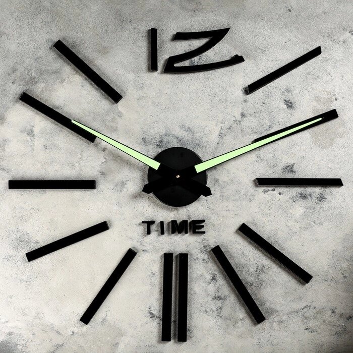 Часы-наклейка DIY "Кайро", флуоресцентные стрелки, 120 см от компании Интернет-гипермаркет «MOLL» - фото 1
