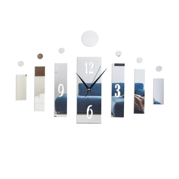 Часы-наклейка "Эбиди", d=45 см,  21.9х8 см, 8.6х3.5 см, серебро от компании Интернет-гипермаркет «MOLL» - фото 1
